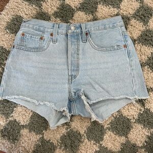 Levi's Blue Jean Shorts High-Waisted Cut-Off Style